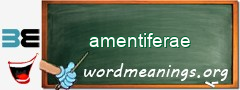 WordMeaning blackboard for amentiferae